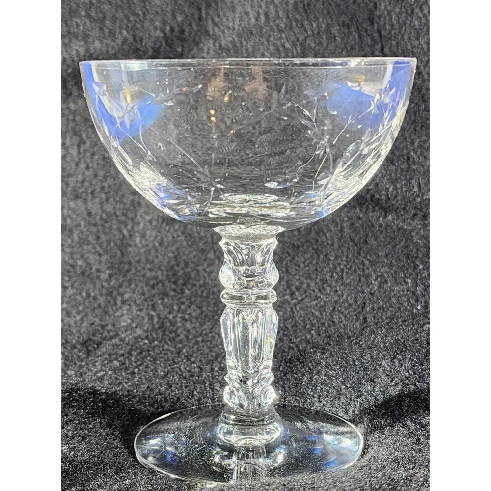 Vintage Champagne Glasses, Fostoria Christiana Pedestal Sherbet, Fine Crystal...